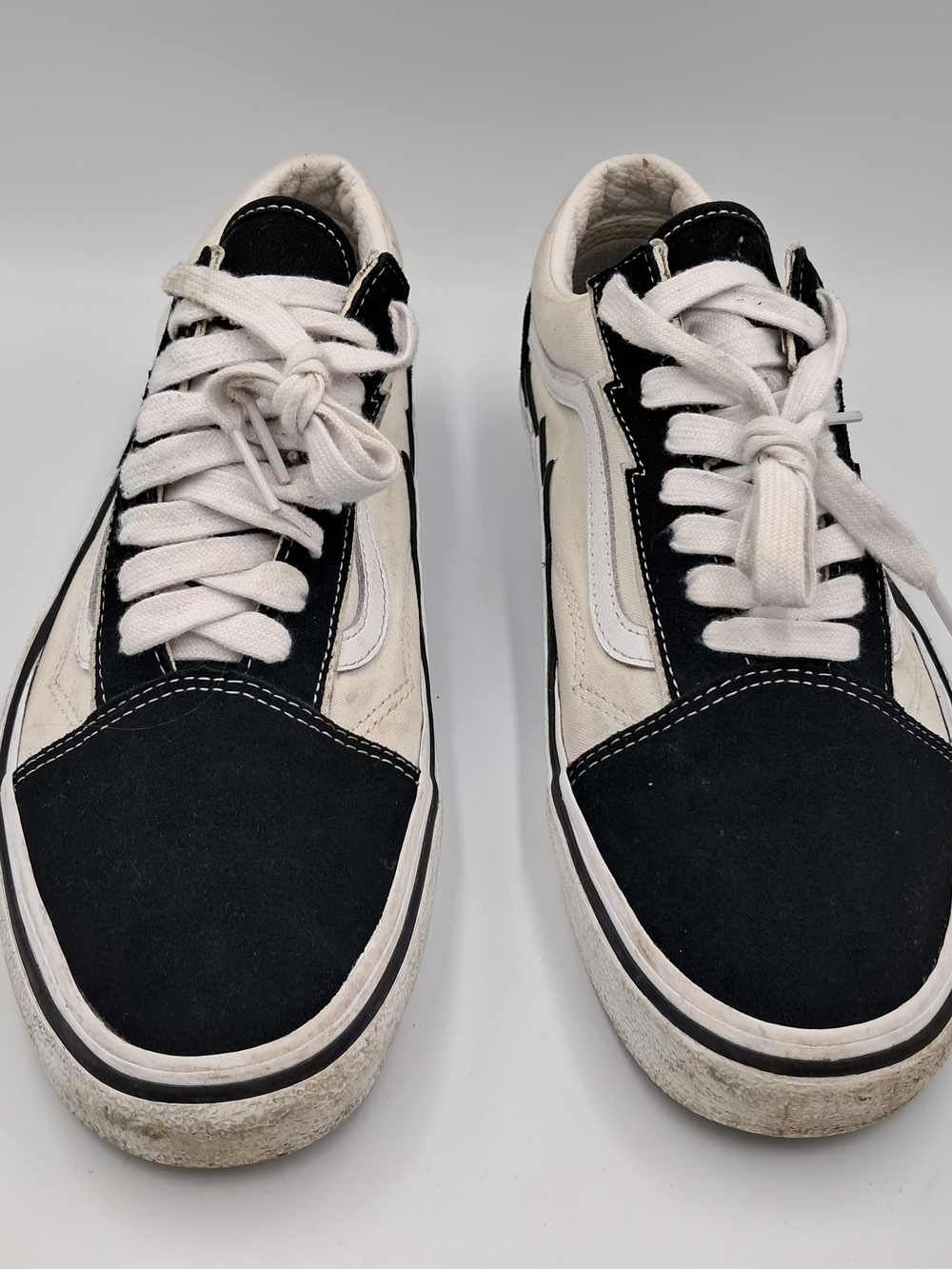 Vans Black and White Low-Top Skate Sneakers